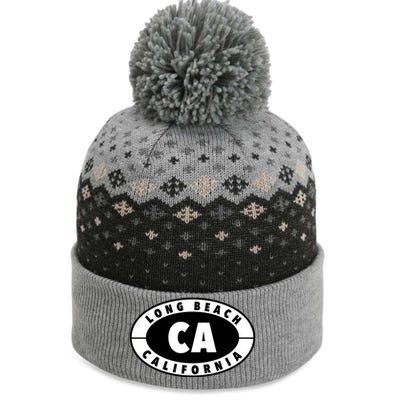 Badge Long Beach California The Baniff Cuffed Pom Beanie