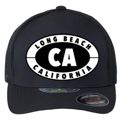 Badge Long Beach California Flexfit Unipanel Trucker Cap