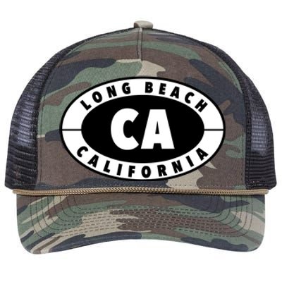 Badge Long Beach California Retro Rope Trucker Hat Cap