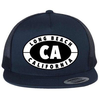 Badge Long Beach California Flat Bill Trucker Hat