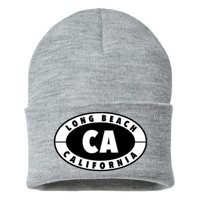 Badge Long Beach California Sustainable Knit Beanie