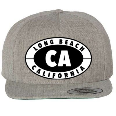 Badge Long Beach California Wool Snapback Cap