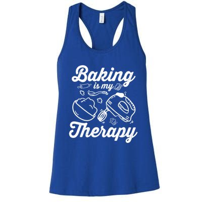 Baking Lover Baking Is My Therapy Bakers Funny Gift Women's Racerback Tank