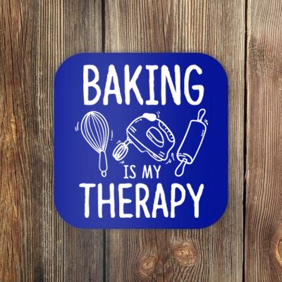 Baking Lover Baking Is My Therapy Bakers Gift Coaster