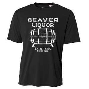 Beaver Liquor Beaver Liqueur Adult Humor Drinking Humor Cooling Performance Crew T-Shirt