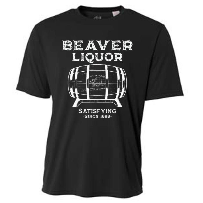 Beaver Liquor Beaver Liqueur Adult Humor Drinking Humor Cooling Performance Crew T-Shirt