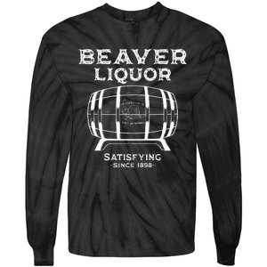 Beaver Liquor Beaver Liqueur Adult Humor Drinking Humor Tie-Dye Long Sleeve Shirt