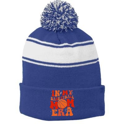 Basketball Lover Ball Mom Stripe Pom Pom Beanie