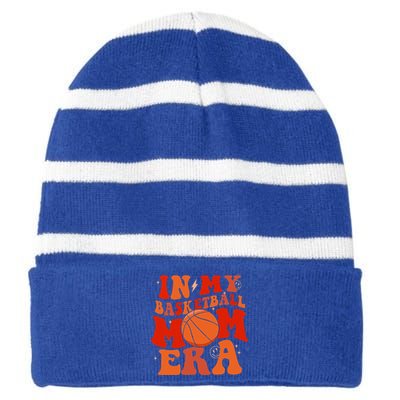 Basketball Lover Ball Mom Striped Beanie with Solid Band