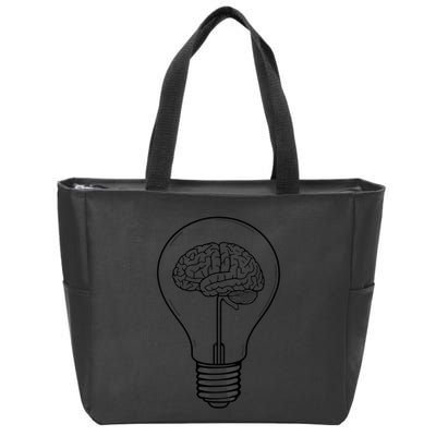 Brain Lightbulb: Bright Ideas And Creativity Zip Tote Bag