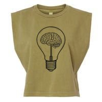 Brain Lightbulb: Bright Ideas And Creativity Garment-Dyed Women's Muscle Tee