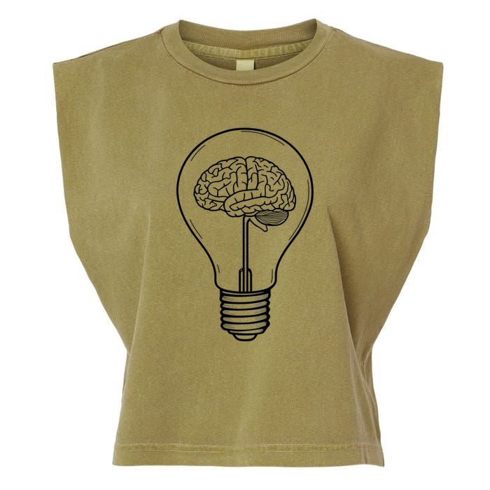 Brain Lightbulb: Bright Ideas And Creativity Garment-Dyed Women's Muscle Tee