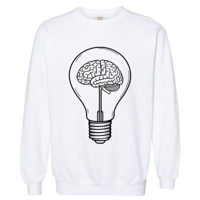 Brain Lightbulb: Bright Ideas And Creativity Garment-Dyed Sweatshirt