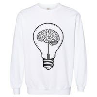 Brain Lightbulb: Bright Ideas And Creativity Garment-Dyed Sweatshirt
