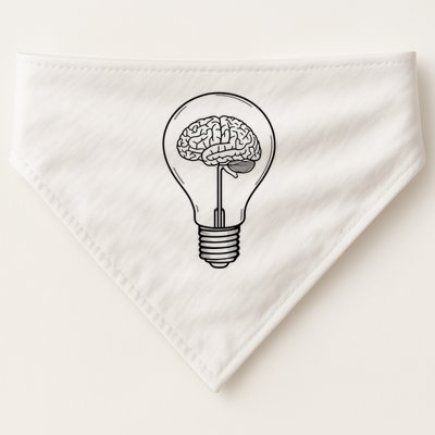Brain Lightbulb: Bright Ideas And Creativity USA-Made Doggie Bandana