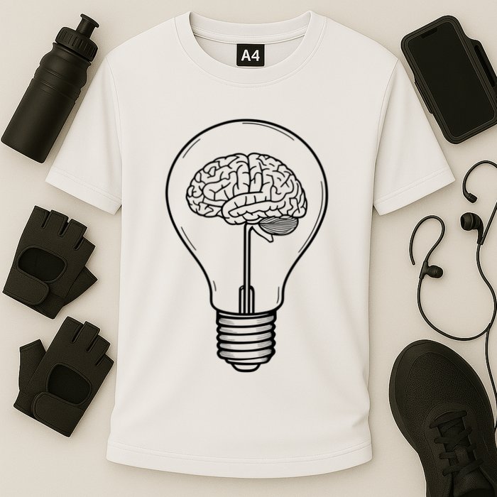 Brain Lightbulb: Bright Ideas And Creativity Performance Shirt