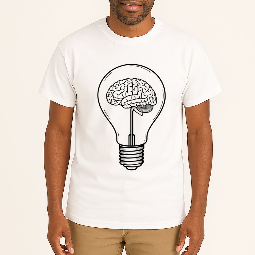 Brain Lightbulb: Bright Ideas And Creativity Tall T-Shirt
