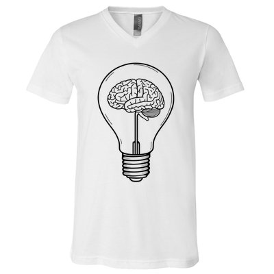 Brain Lightbulb: Bright Ideas And Creativity V-Neck T-Shirt