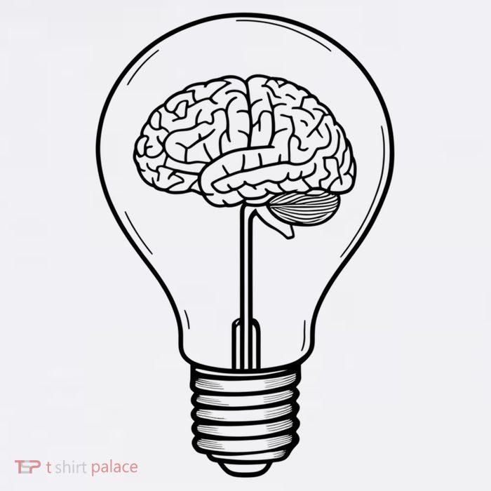 Brain Lightbulb: Bright Ideas And Creativity Button