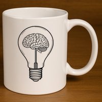 Brain Lightbulb: Bright Ideas And Creativity 11oz C Handle Ceramic Mug