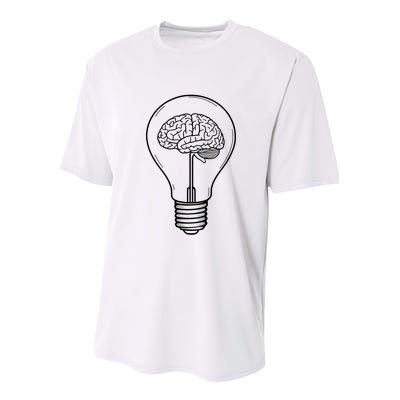 Brain Lightbulb: Bright Ideas And Creativity Youth Performance Sprint T-Shirt
