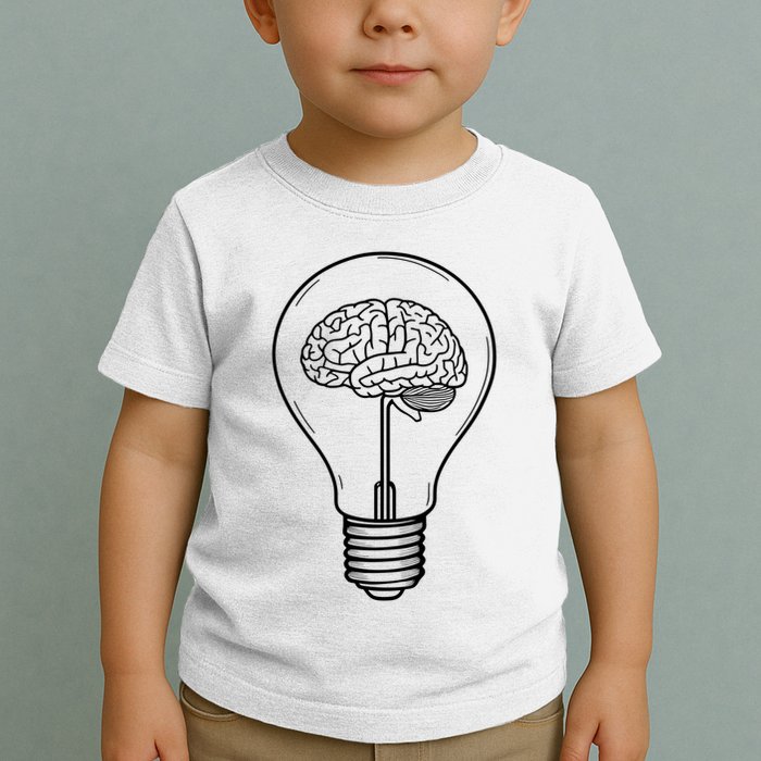 Brain Lightbulb: Bright Ideas And Creativity Toddler T-Shirt