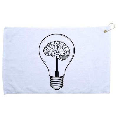 Brain Lightbulb: Bright Ideas And Creativity Grommeted Golf Towel
