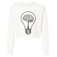 Brain Lightbulb: Bright Ideas And Creativity Cropped Pullover Crew