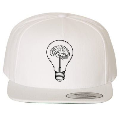 Brain Lightbulb: Bright Ideas And Creativity Wool Snapback Cap