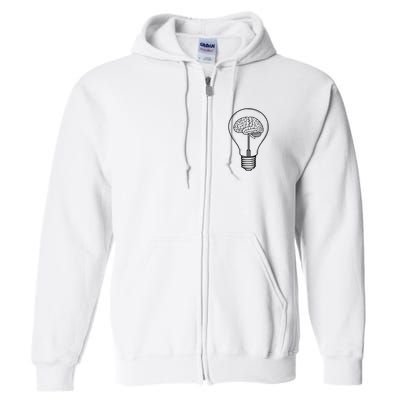 Brain Lightbulb: Bright Ideas And Creativity Full Zip Hoodie