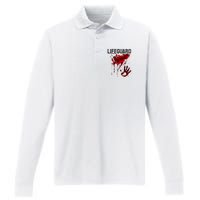 Bloody Lifeguard Blood Splatter Blood Stained Fun Performance Long Sleeve Polo