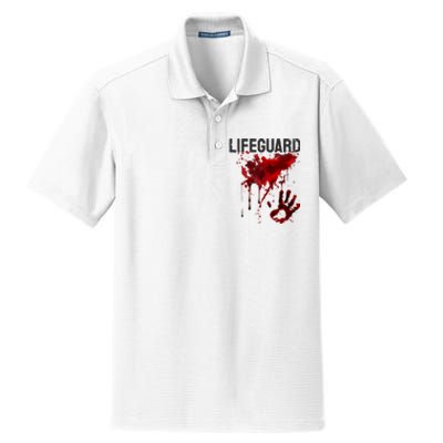 Bloody Lifeguard Blood Splatter Blood Stained Fun Dry Zone Grid Polo