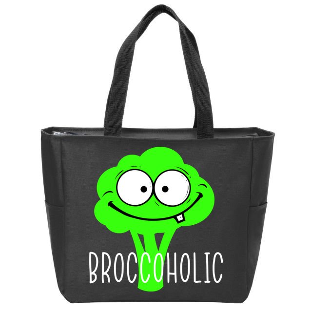 Broccoli Lovers Broccoholic Zip Tote Bag