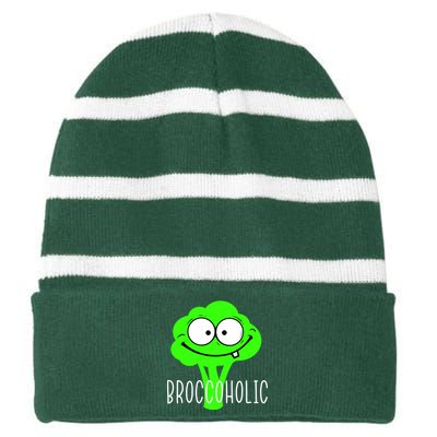 Broccoli Lovers Broccoholic Striped Beanie with Solid Band