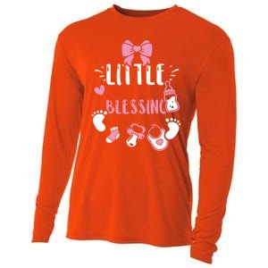 Baby: Little Blessing Funny Gift Sayings Great Gift Cooling Performance Long Sleeve Crew