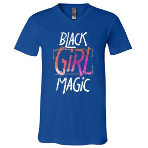 Black Little Black Queen Magic Gift Design Idea Gift V-Neck T-Shirt