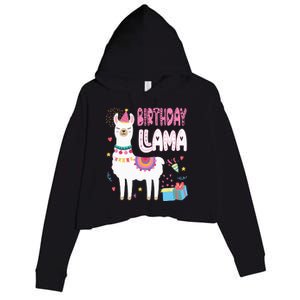 Birthday Llama Birthday Party Llama Birthday Theme Crop Fleece Hoodie