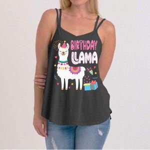 Birthday Llama Birthday Party Llama Birthday Theme Women's Strappy Tank