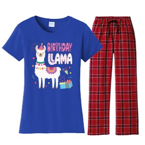 Birthday Llama Birthday Party Llama Birthday Theme Women's Flannel Pajama Set