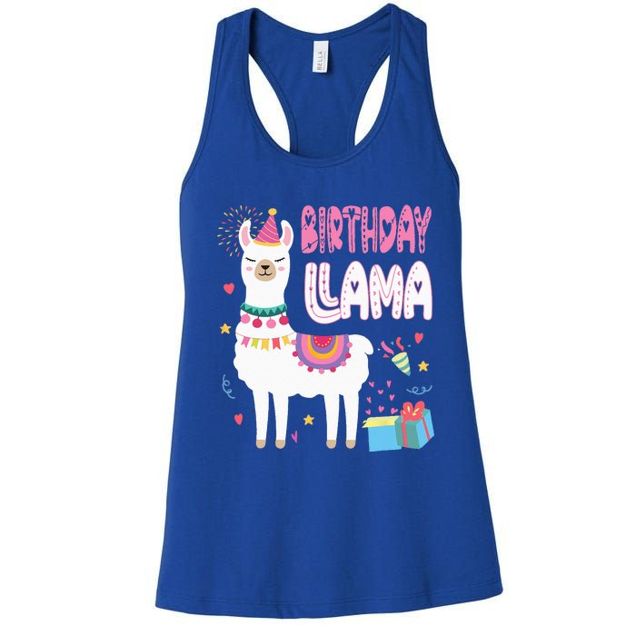 Birthday Llama Birthday Party Llama Birthday Theme Women's Racerback Tank