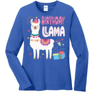 Birthday Llama Birthday Party Llama Birthday Theme Ladies Long Sleeve Shirt