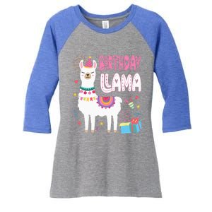 Birthday Llama Birthday Party Llama Birthday Theme Women's Tri-Blend 3/4-Sleeve Raglan Shirt