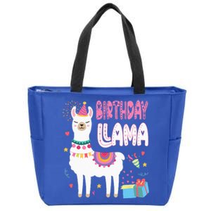 Birthday Llama Birthday Party Llama Birthday Theme Zip Tote Bag