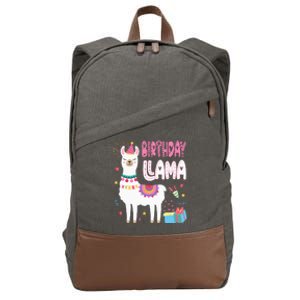 Birthday Llama Birthday Party Llama Birthday Theme Cotton Canvas Backpack