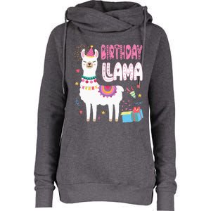 Birthday Llama Birthday Party Llama Birthday Theme Womens Funnel Neck Pullover Hood