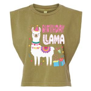 Birthday Llama Birthday Party Llama Birthday Theme Garment-Dyed Women's Muscle Tee