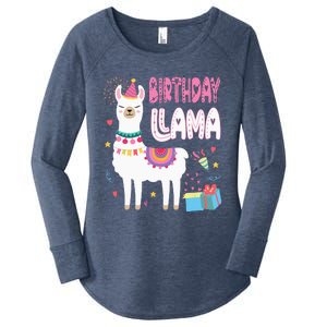 Birthday Llama Birthday Party Llama Birthday Theme Women's Perfect Tri Tunic Long Sleeve Shirt