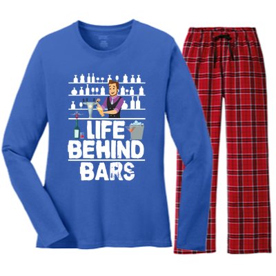 Bartender Life Behind Bars Meaningful Gift Women's Long Sleeve Flannel Pajama Set 