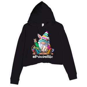 Baseball Life Bunny Easter Gnome Egg Hunting Gift Crop Fleece Hoodie