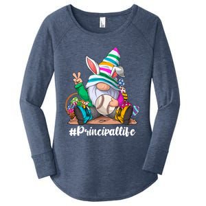 Baseball Life Bunny Easter Gnome Egg Hunting Gift Women's Perfect Tri Tunic Long Sleeve Shirt